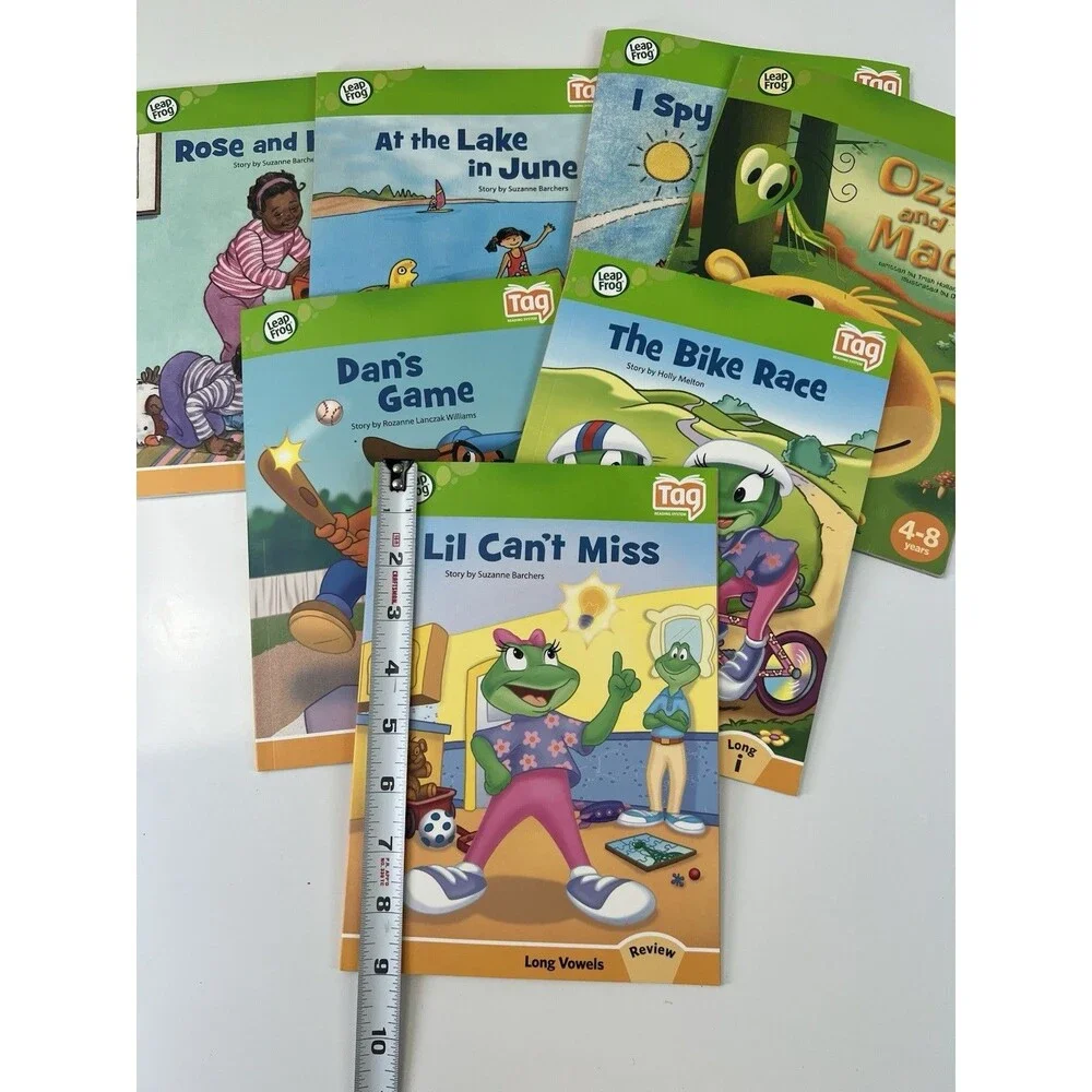 Leapfrog  Early Reader Series Lot of 7 Tag Books Long Vowels Learning Books USED